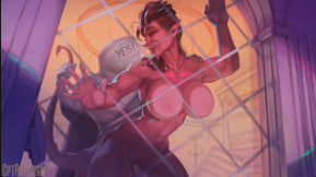 CptPopcorn爆乳人妻卡拉赫动画，湿身骑乘高潮喷水，内射中出淫叫不断！